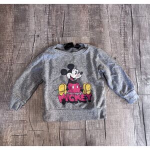 Disney Mickey Mouse Gray Crew Neck Sweatshirt Boys 2T Long Sleeve Pullover